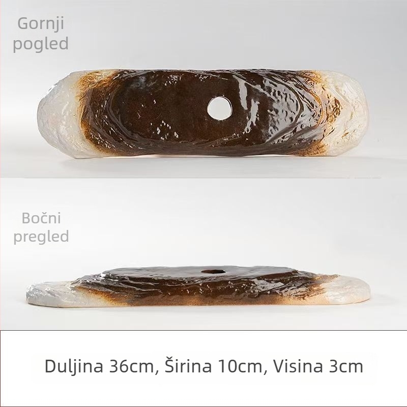 Keramička dekorativna posuda s protokom vode za akvarij, glazirana površina, ručna izrada, klasičan stil, cirkulacija i oksigenacija