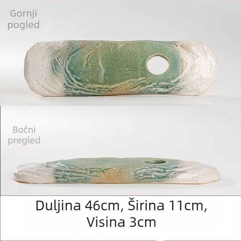 Keramička dekorativna posuda s protokom vode za akvarij, glazirana površina, ručna izrada, klasičan stil, cirkulacija i oksigenacija
