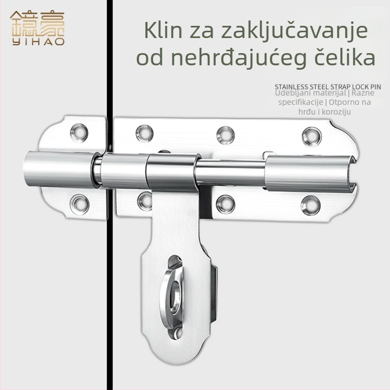 Nerezavna dverna zasun, teški dizajn, tip A zasun, površinsko postavljanje, brušena završna obrada, model ZX-CX