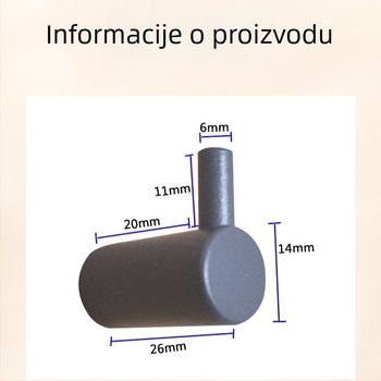 Tengming jednostruki aluminijski kukica za zid – moderan minimalistički stil, za kuhinju i kupaonicu, nosivost 3-5 kg