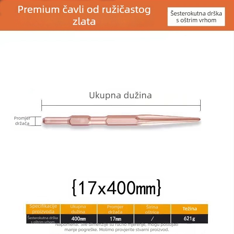 Set nastavaka za električni čekić i bušilicu — samopodostravajući dlijeti, 65A šiljasti ravni dlijet, držači kvadratni/okrugli/šesterokutni (Shine Cast)