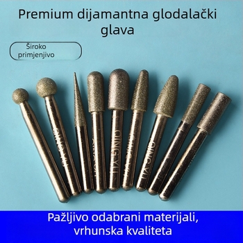 Dijamantna glava za brušenje keramičkih pločica i nefrit graviranje, električna glava za brušenje od legure emery, fino zrno