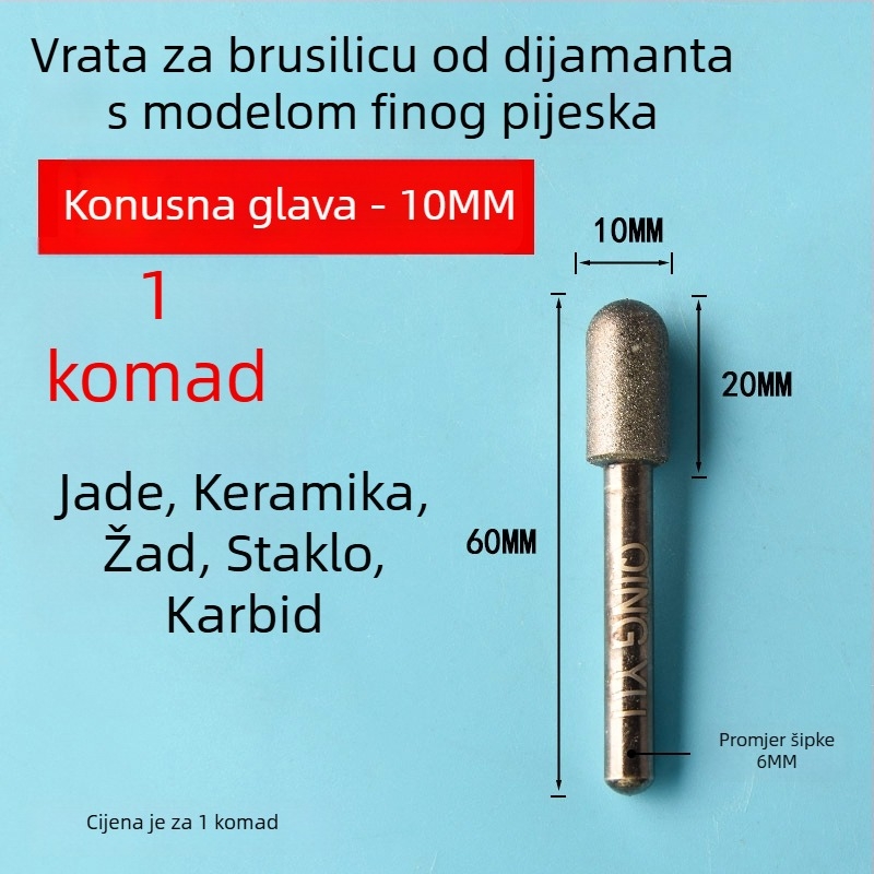 Dijamantna glava za brušenje keramičkih pločica i nefrit graviranje, električna glava za brušenje od legure emery, fino zrno