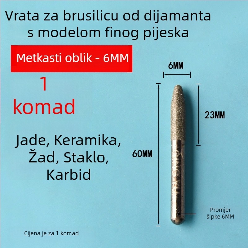 Dijamantna glava za brušenje keramičkih pločica i nefrit graviranje, električna glava za brušenje od legure emery, fino zrno