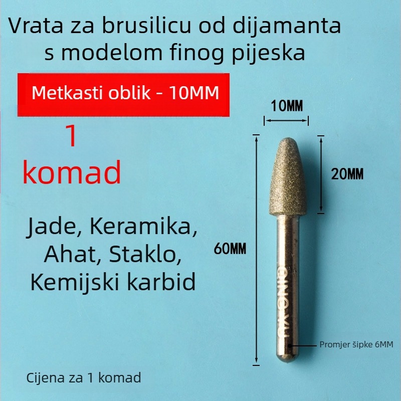 Dijamantna glava za brušenje keramičkih pločica i nefrit graviranje, električna glava za brušenje od legure emery, fino zrno