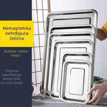 Pravokutna posuda od 201 nehrđajućeg čelika za roštilj, kuhani riž i knedle