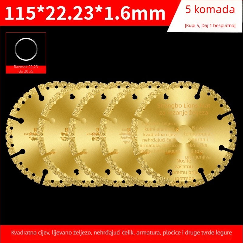 Disk za kutnu brusilicu za metal – dijamantni disk za nehrđajući čelik, kutni željezo, četvrtasti profil i navojno željezo – San Platinum Lion