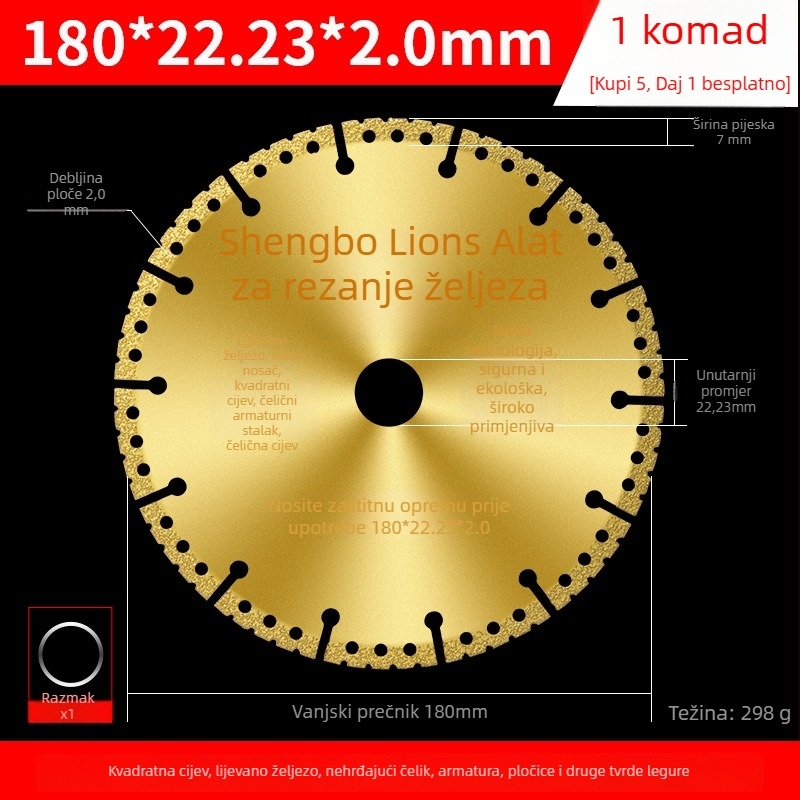 Disk za kutnu brusilicu za metal – dijamantni disk za nehrđajući čelik, kutni željezo, četvrtasti profil i navojno željezo – San Platinum Lion