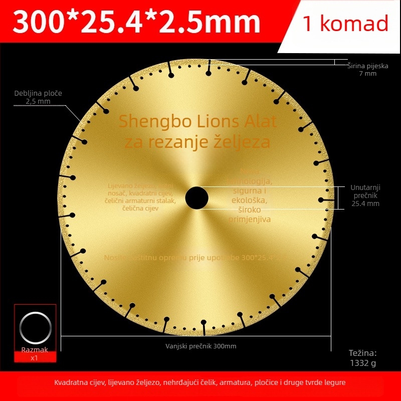 Disk za kutnu brusilicu za metal – dijamantni disk za nehrđajući čelik, kutni željezo, četvrtasti profil i navojno željezo – San Platinum Lion