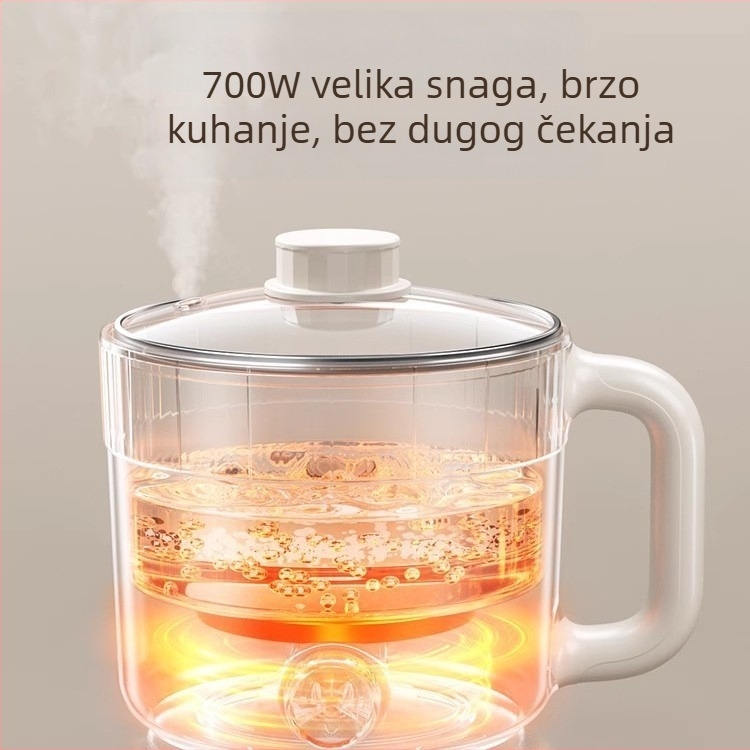 Električna posuda, okrugli lonac za kuhanje, kapacitet do 2 L, kontrola rotacijskim gumbom, zadržavanje topline, 1 unutarnji lonac, pogodno za 2–3 osobe