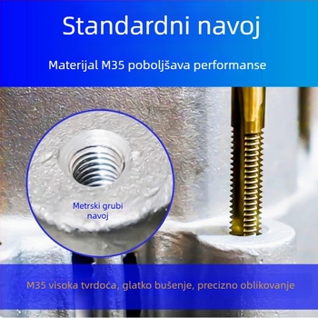 Nehrđajući čelični strojni tap za navoj — titan premaz, sadržaj kobalta