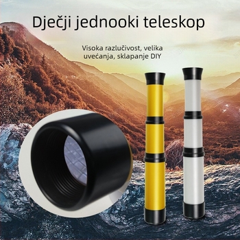Dječji monokular za vanjski promatranje: plastična optika, zum, HD kvaliteta, cijev s tri sekcije, piratski stil