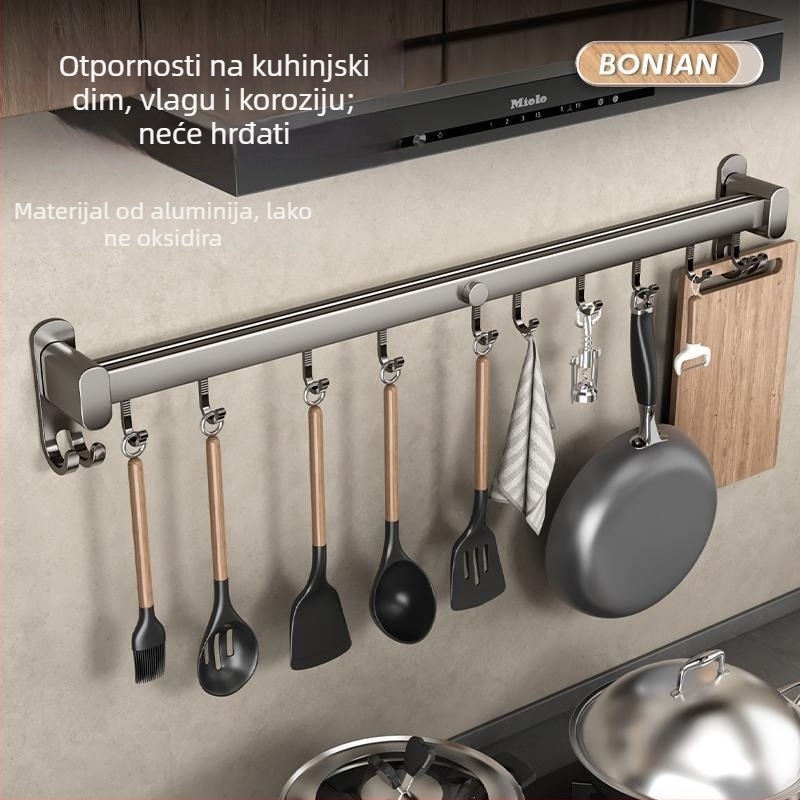 Plastični kuhinjski zidni držač bez bušenja za špatule, žlice i noževe