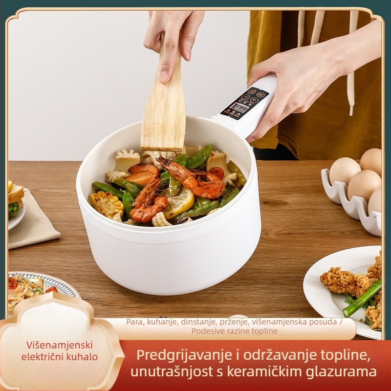 Višestruka električna kuhaona posuda s keramičkim unutarnjim spremnikom, sve-u-jedno, mikroprocesorsko upravljanje, izolacija, kapacitet 2,1–4 l, za 2–3 osobe