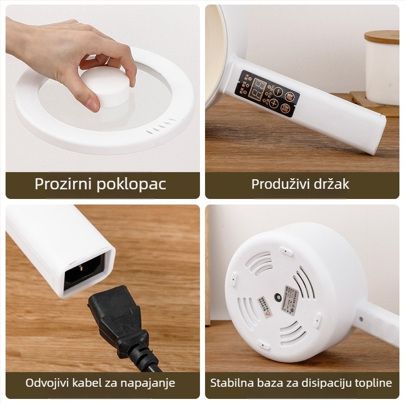 Višestruka električna kuhaona posuda s keramičkim unutarnjim spremnikom, sve-u-jedno, mikroprocesorsko upravljanje, izolacija, kapacitet 2,1–4 l, za 2–3 osobe