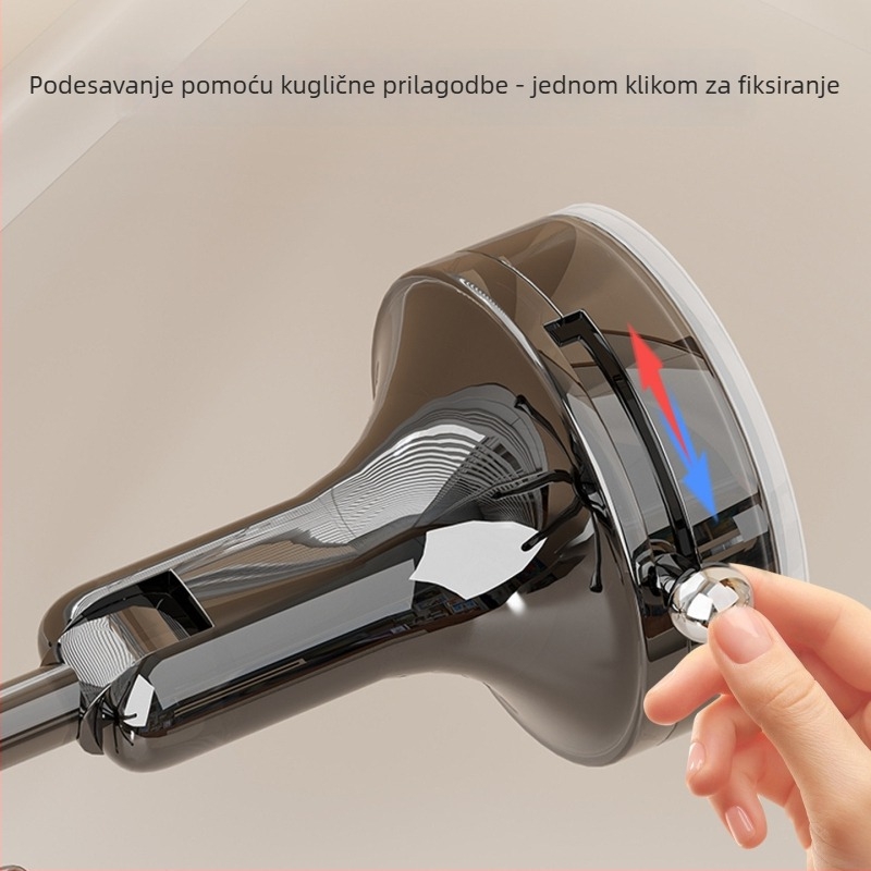 Rotirajući zidni držač kuhinjskih potrepština sa usisnim držačem — PET materijal, moderni minimalistički stil, više od tri kuka, nosivost 0–1 kg