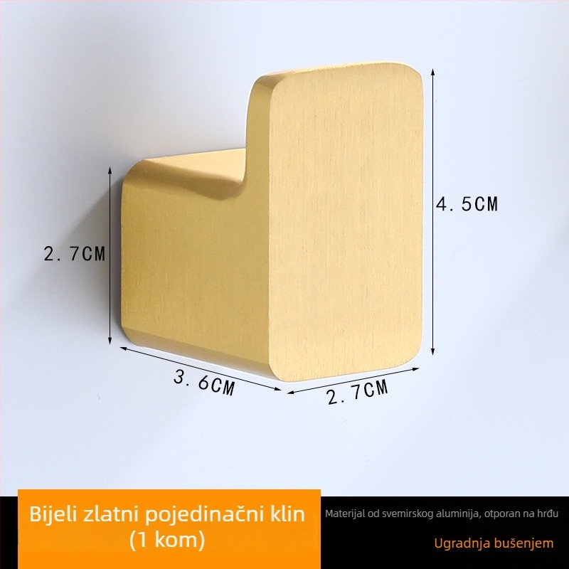 Zidni vješak za kapute od aluminija, završna obrada sprejem, stil Light Luxury, marka Xibaijia, težina 0.1 kg