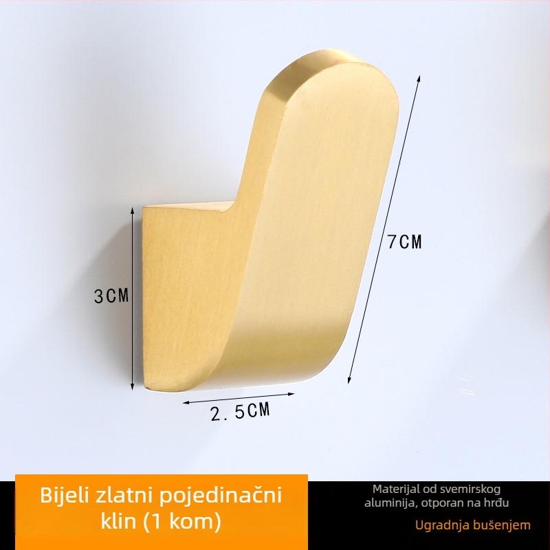 Zidni vješak za kapute od aluminija, završna obrada sprejem, stil Light Luxury, marka Xibaijia, težina 0.1 kg