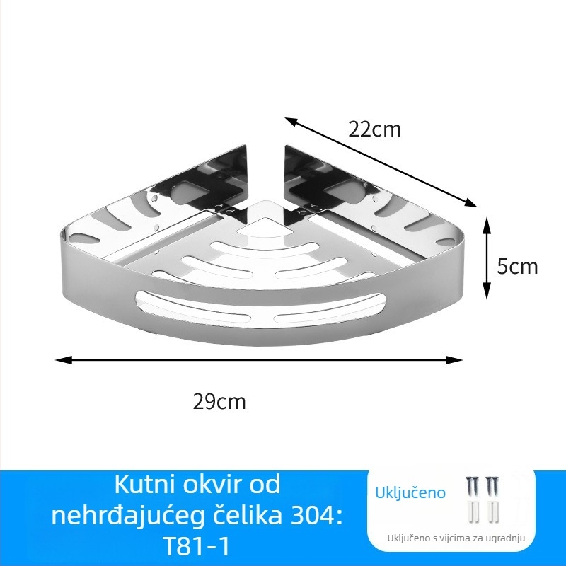 Baiyu 5-dijelni set nosača ručnika od nehrđajućeg čelika, moderan minimalistički stil kupaonice, sjajan završetak
