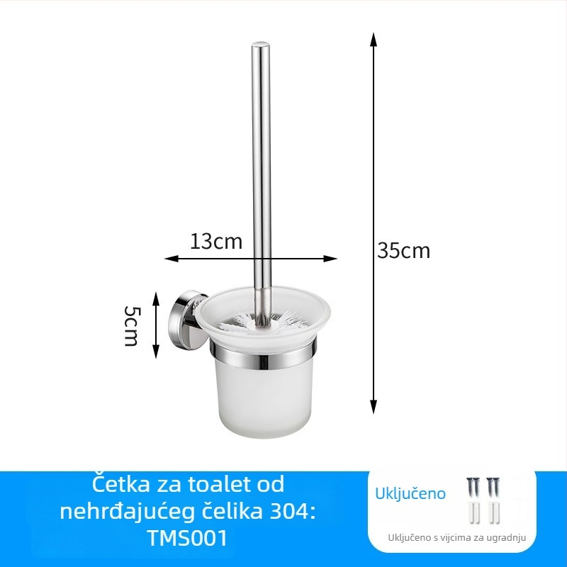 Baiyu 5-dijelni set nosača ručnika od nehrđajućeg čelika, moderan minimalistički stil kupaonice, sjajan završetak