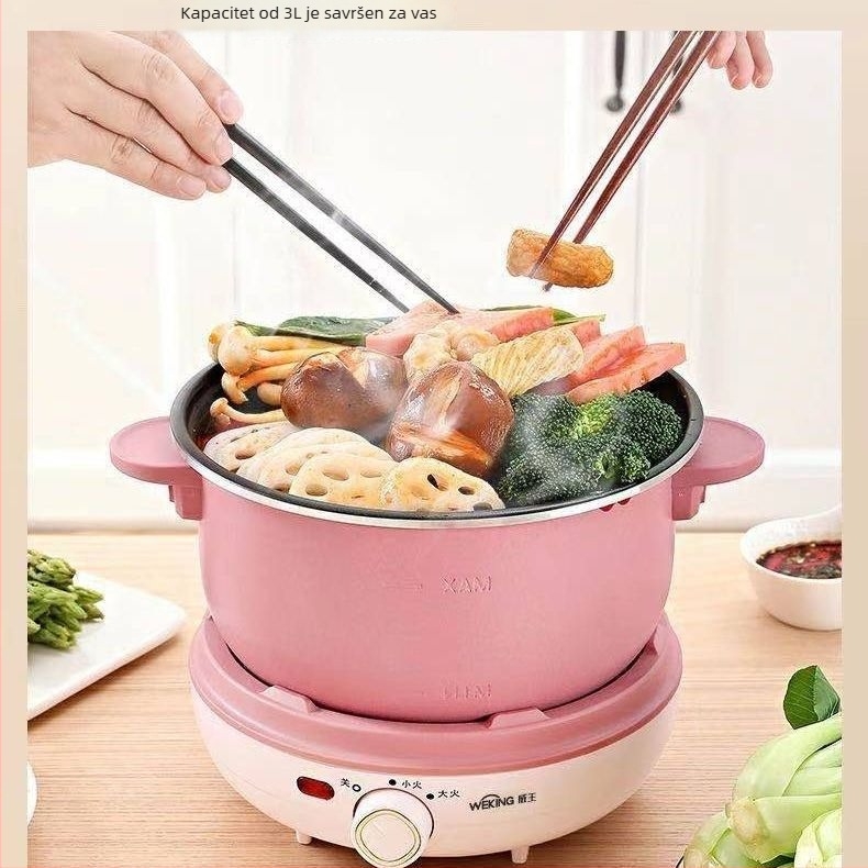 Podijeljeni tip električne lonca za fondue, 4–5 L, nehrđajući čelik, <800 W, višenamjenski: prženje, kuhanje, dinstanje i hot pot; regulacija temperature