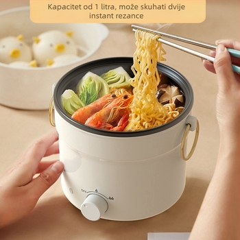 Mini električni kuhalo za studentski dom, kapacitet 2 L ili manje, za 1 osobu, unutarnja posuda s neprijanjajućim premazom, upravljanje gumbom, model DZG-3501, Kitchen Leader
