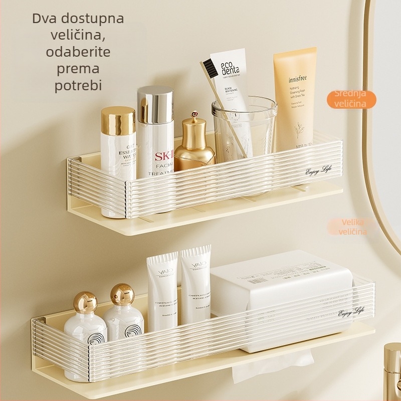 Plastična zidna polica za kupaonicu od Qu na, glatka površina, nosivost 5–10 kg, 1 etaža