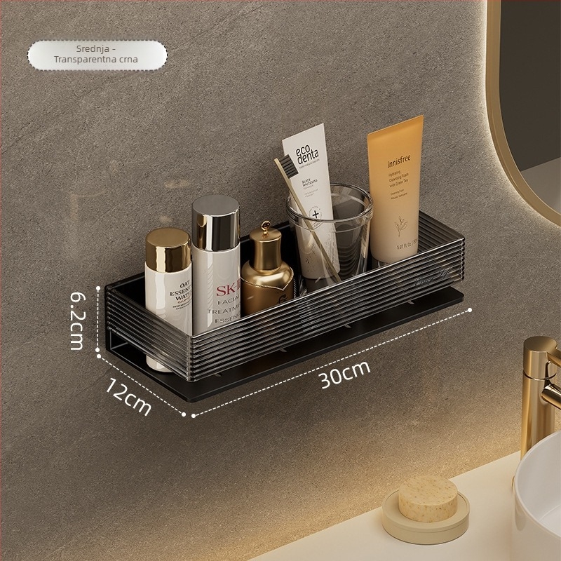 Plastična zidna polica za kupaonicu od Qu na, glatka površina, nosivost 5–10 kg, 1 etaža