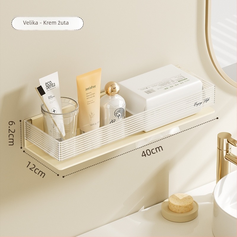 Plastična zidna polica za kupaonicu od Qu na, glatka površina, nosivost 5–10 kg, 1 etaža