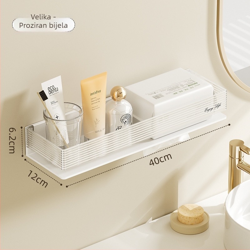 Plastična zidna polica za kupaonicu od Qu na, glatka površina, nosivost 5–10 kg, 1 etaža