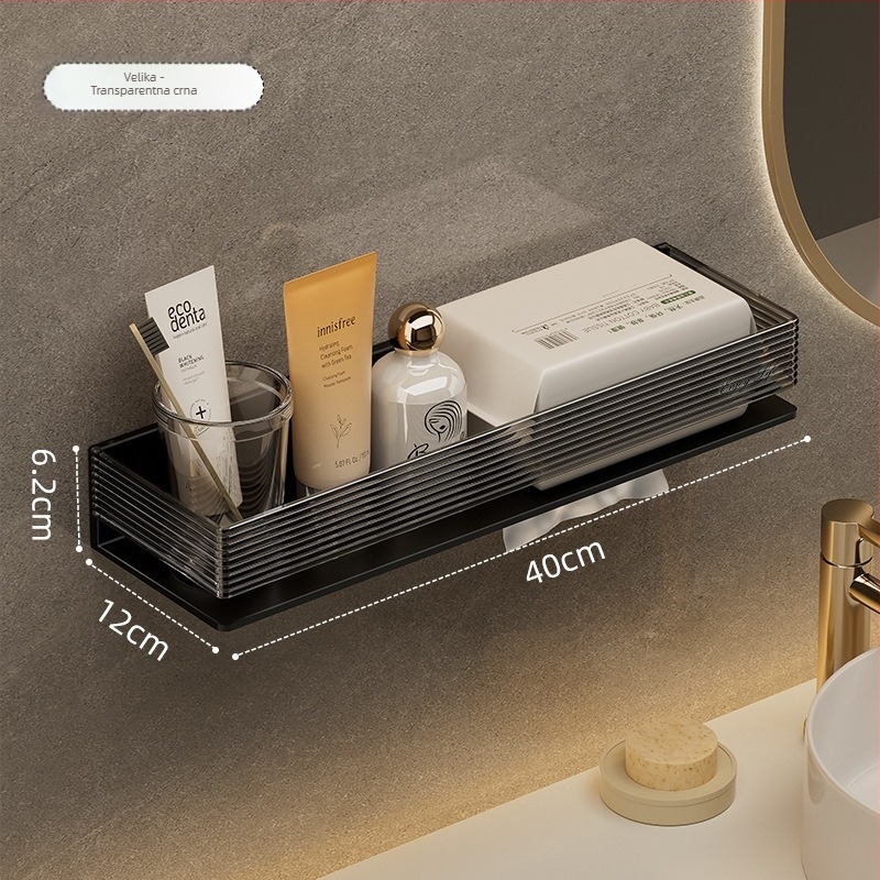 Plastična zidna polica za kupaonicu od Qu na, glatka površina, nosivost 5–10 kg, 1 etaža