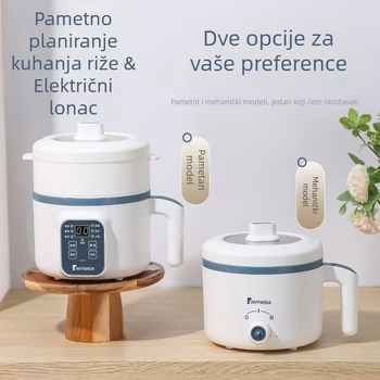 Električno kuhalo za dom za studentski dom, kapacitet 2 L ili manje, sve-u-jednom, ne-prijanjajući unutarnji lonac, grijanje kućišta, mehaničko/mikroprocesorsko upravljanje, izolacija i programabilni tajmer, model Ggx-18a