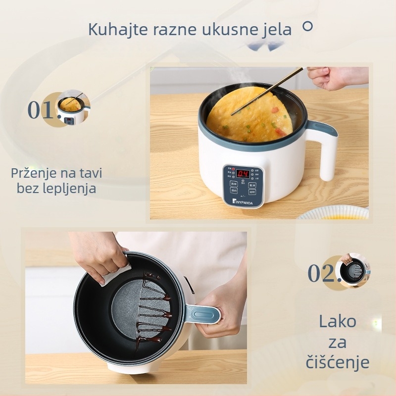 Električno kuhalo za dom za studentski dom, kapacitet 2 L ili manje, sve-u-jednom, ne-prijanjajući unutarnji lonac, grijanje kućišta, mehaničko/mikroprocesorsko upravljanje, izolacija i programabilni tajmer, model Ggx-18a