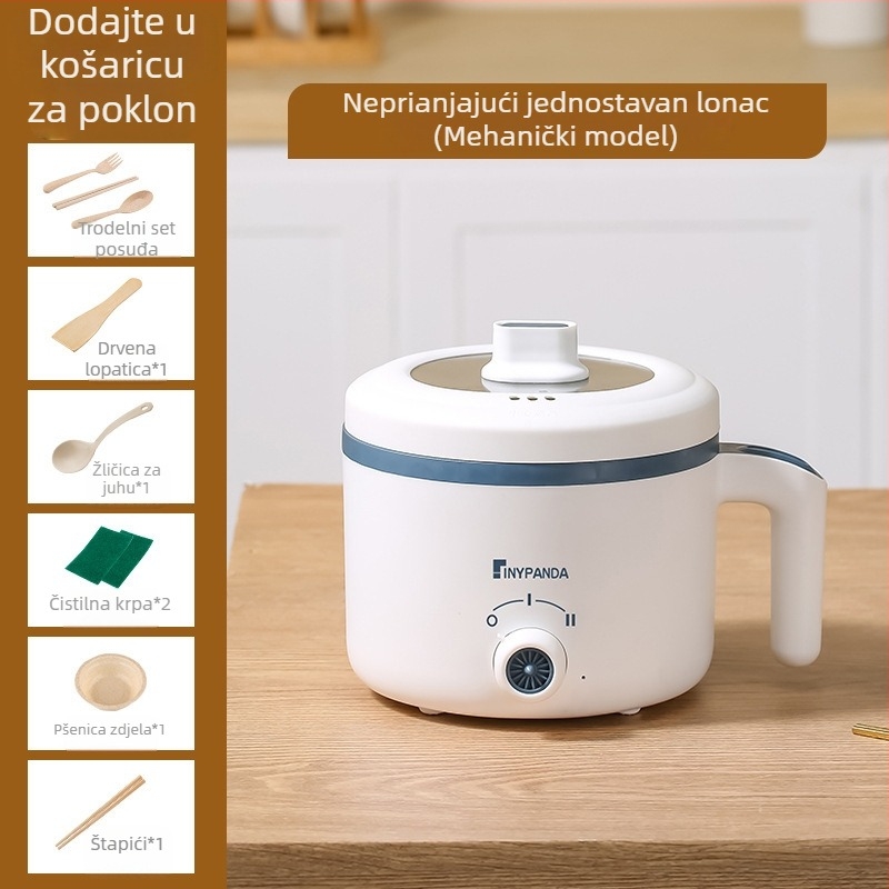 Električno kuhalo za dom za studentski dom, kapacitet 2 L ili manje, sve-u-jednom, ne-prijanjajući unutarnji lonac, grijanje kućišta, mehaničko/mikroprocesorsko upravljanje, izolacija i programabilni tajmer, model Ggx-18a