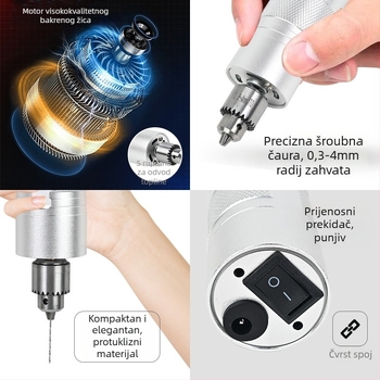 Shuokun Visoko-mocni ručni električni brusilica za poliranje i graviranje nefrita, s napajanjem iz mreže, do 50V, pogodno za nefrit, drvo, metal, plastiku i DIY