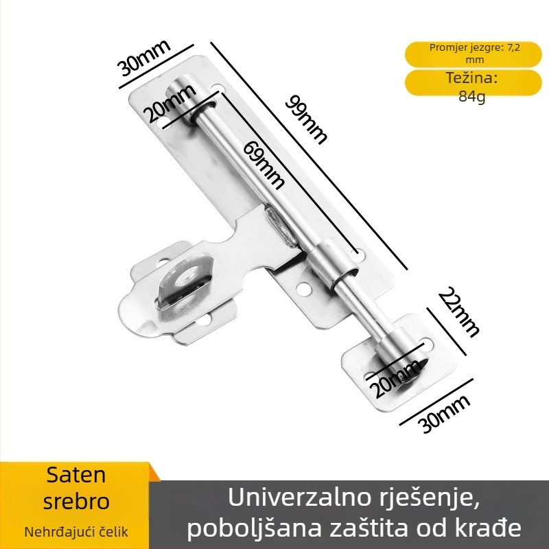 Brava za vrata od nehrđajućeg čelika - lijeva/desna, površinska montaža, Model 189, Tip A