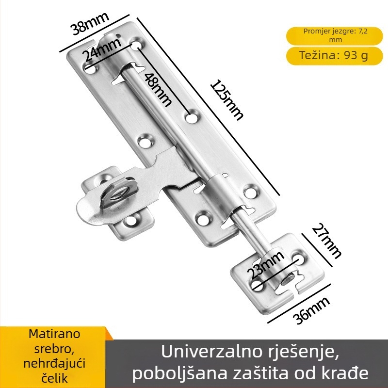 Brava za vrata od nehrđajućeg čelika - lijeva/desna, površinska montaža, Model 189, Tip A
