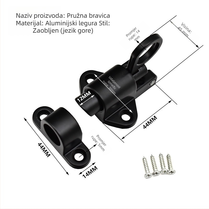 Samozatvarajuća zasun za vrata i prozore, nehrđajući čelik i aluminijska legura, model XK1017, premaz pečenog lakiranja, marka Huashun