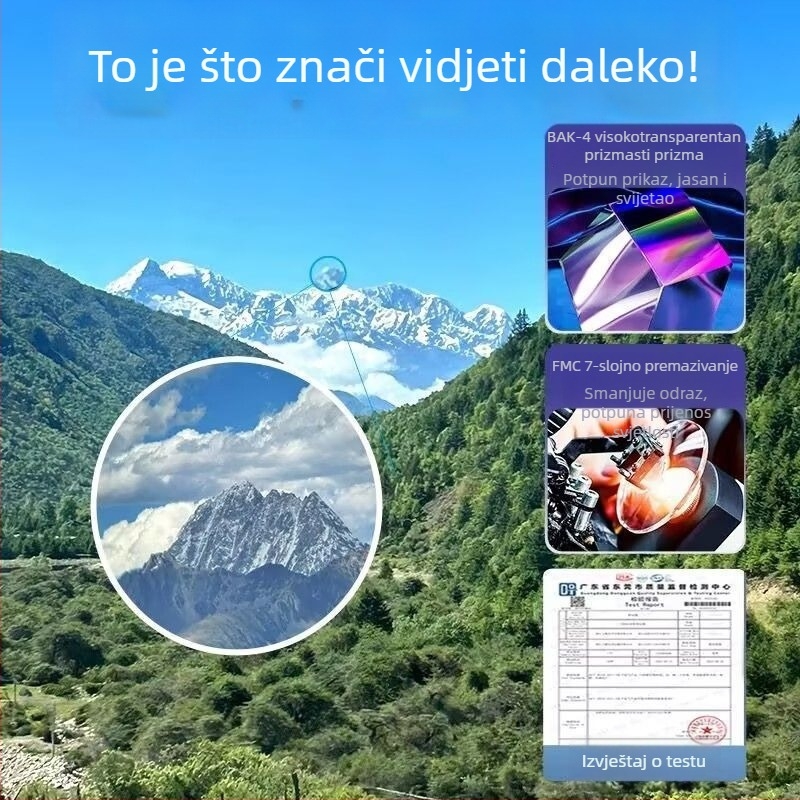 Binokular s ultra visokom rezolucijom, velikom povećanjem i noćnim vidom uz nisku svjetlost za vanjsku profesionalnu upotrebu