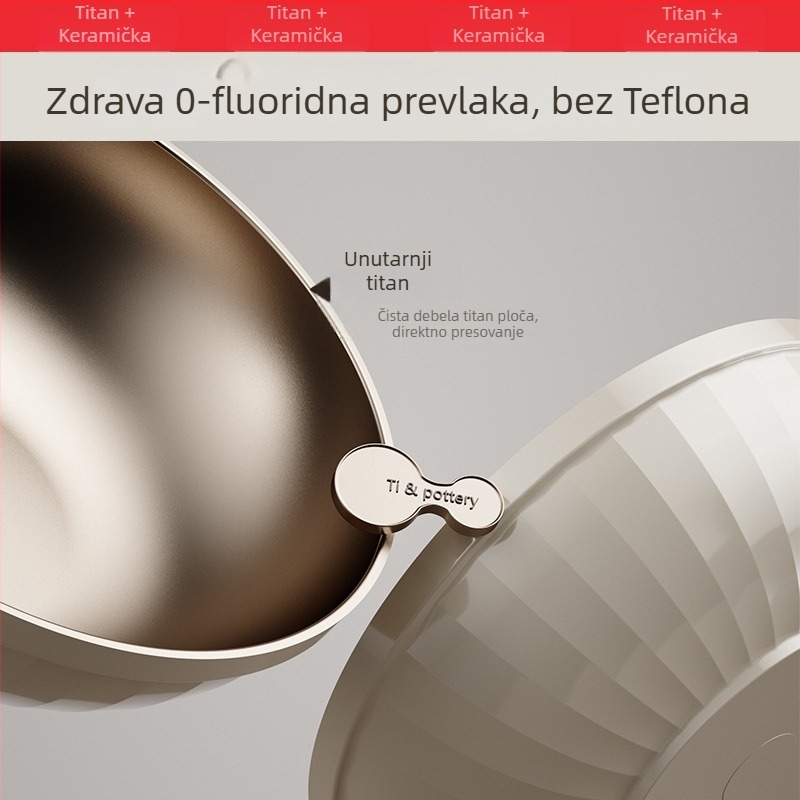 Wok od aluminijske zlitine s debelim neprijanjajućim keramičkim premazom za plinske i indukcijske štednjake
