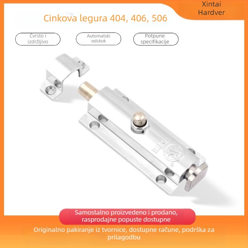 Jednostranični pomični zasun – 404/406/506 od cinkovog legura, premaz cinkom, modernog minimalističkog dizajna za vrata i ormariće