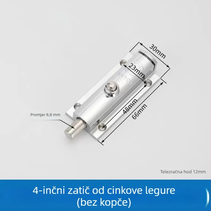 Jednostranični pomični zasun – 404/406/506 od cinkovog legura, premaz cinkom, modernog minimalističkog dizajna za vrata i ormariće