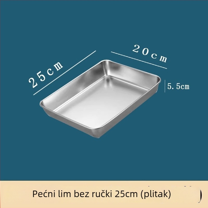 Nehrđajući čelična ploča za roštiljanje ribe, debela, kvadratnog oblika, kompatibilna s indukcijskom pločom, mikrovalno sigurna, višenamjenska za kućnu i poslovnu upotrebu