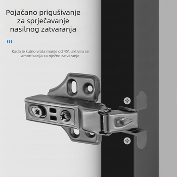 Amortizirajući šarki za vrata s aluminijskim okvirom, za staklene vitrine i knjižnice, standardni kvadratni šarki, materijal: hladno valjani čelik, površinska obloga: elektroplating, stil: moderni minimalistički