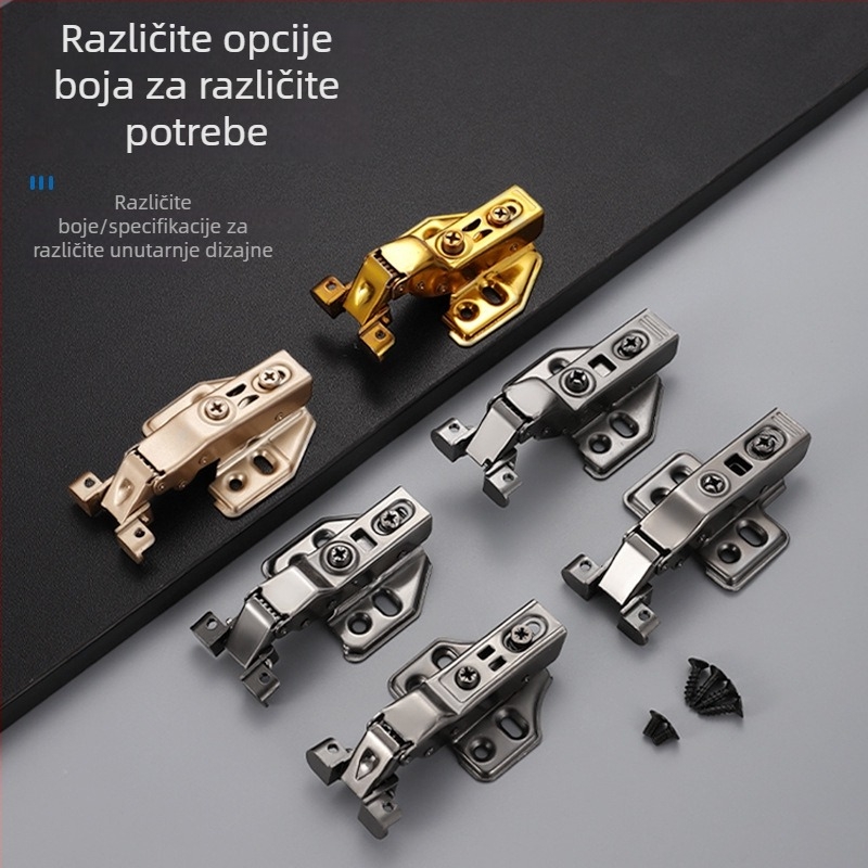 Amortizirajući šarki za vrata s aluminijskim okvirom, za staklene vitrine i knjižnice, standardni kvadratni šarki, materijal: hladno valjani čelik, površinska obloga: elektroplating, stil: moderni minimalistički