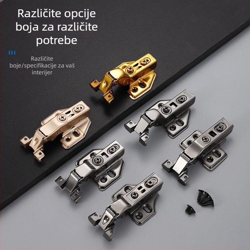 Amortizirajući šarki za vrata s aluminijskim okvirom, za staklene vitrine i knjižnice, standardni kvadratni šarki, materijal: hladno valjani čelik, površinska obloga: elektroplating, stil: moderni minimalistički