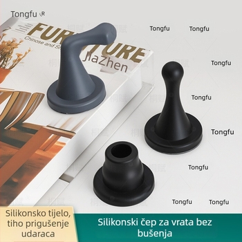 Silikonski vrata stopper bez bušenja, tih jastučić za udarce, zidni montažni