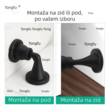 Silikonski vrata stopper bez bušenja, tih jastučić za udarce, zidni montažni
