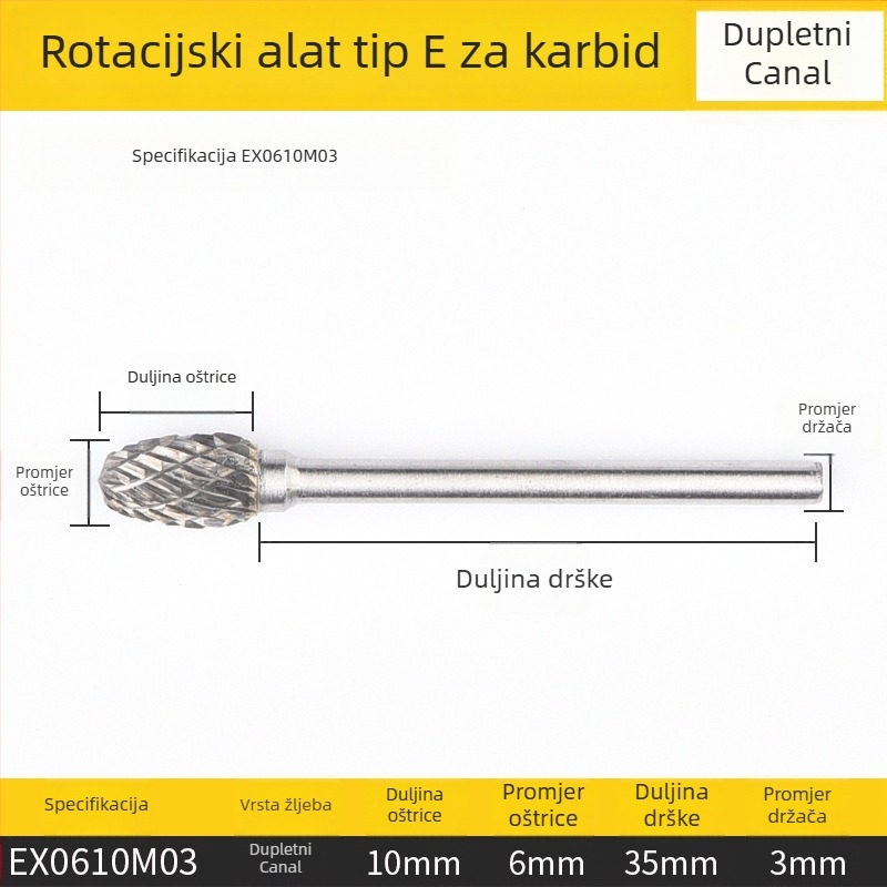 Ravna freza za frezanje, visokou brzinskom čeliku, bez premazivanja