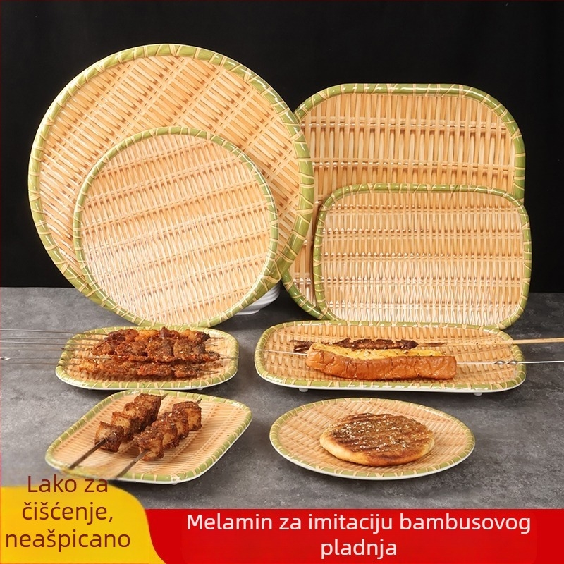 Melamin ploča s nepravilnim oblikom – suvremen minimalistički stil, razni uzorci; mogućnost tiska logotipa i prilagodbe; pogodna za hotele i obroke.